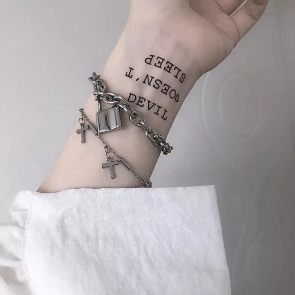 rat poison Jewelry - Chain padlock lock bracelet edgy